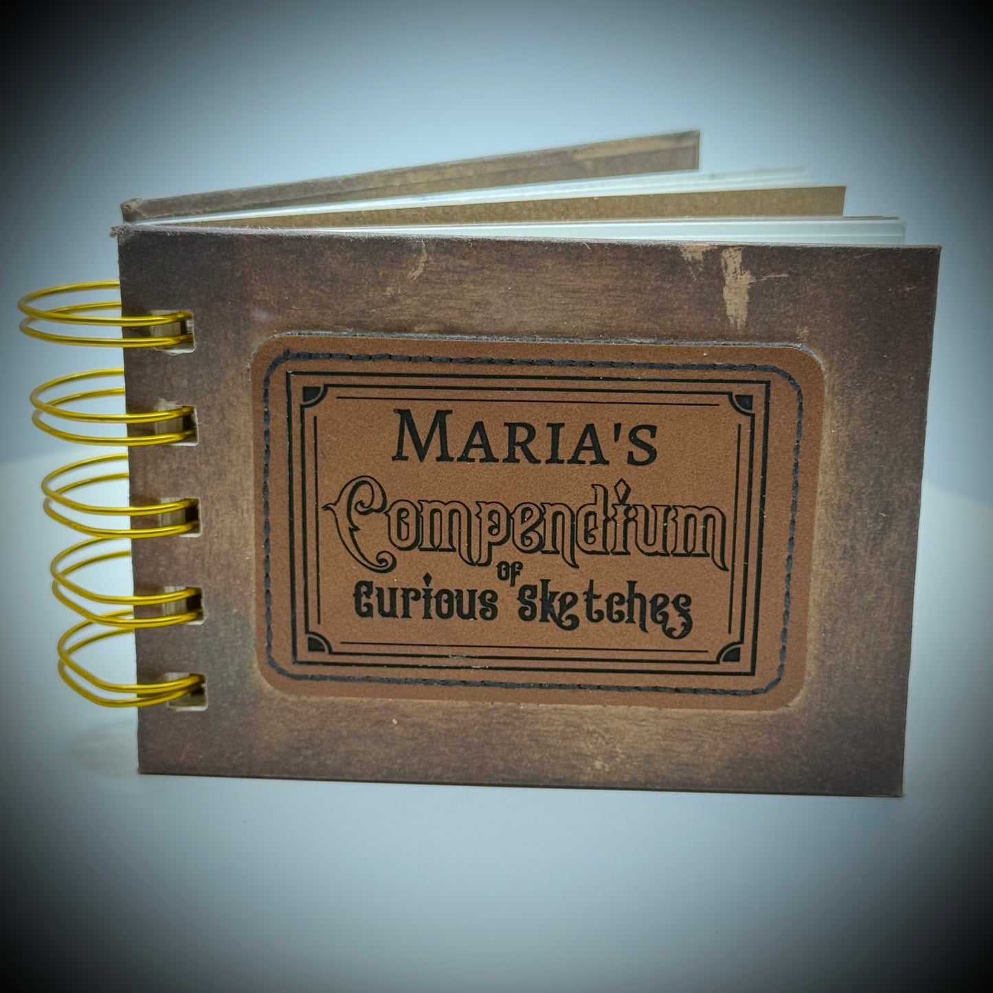 Compendium of Curious Sketches - a7 personalised shadow printed mixed media sketchbook