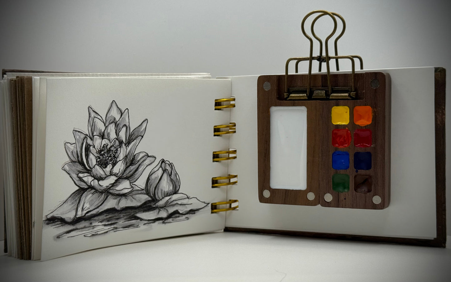 Sketchbook of Floral - a7 personalised shadow printed mixed media sketchbook