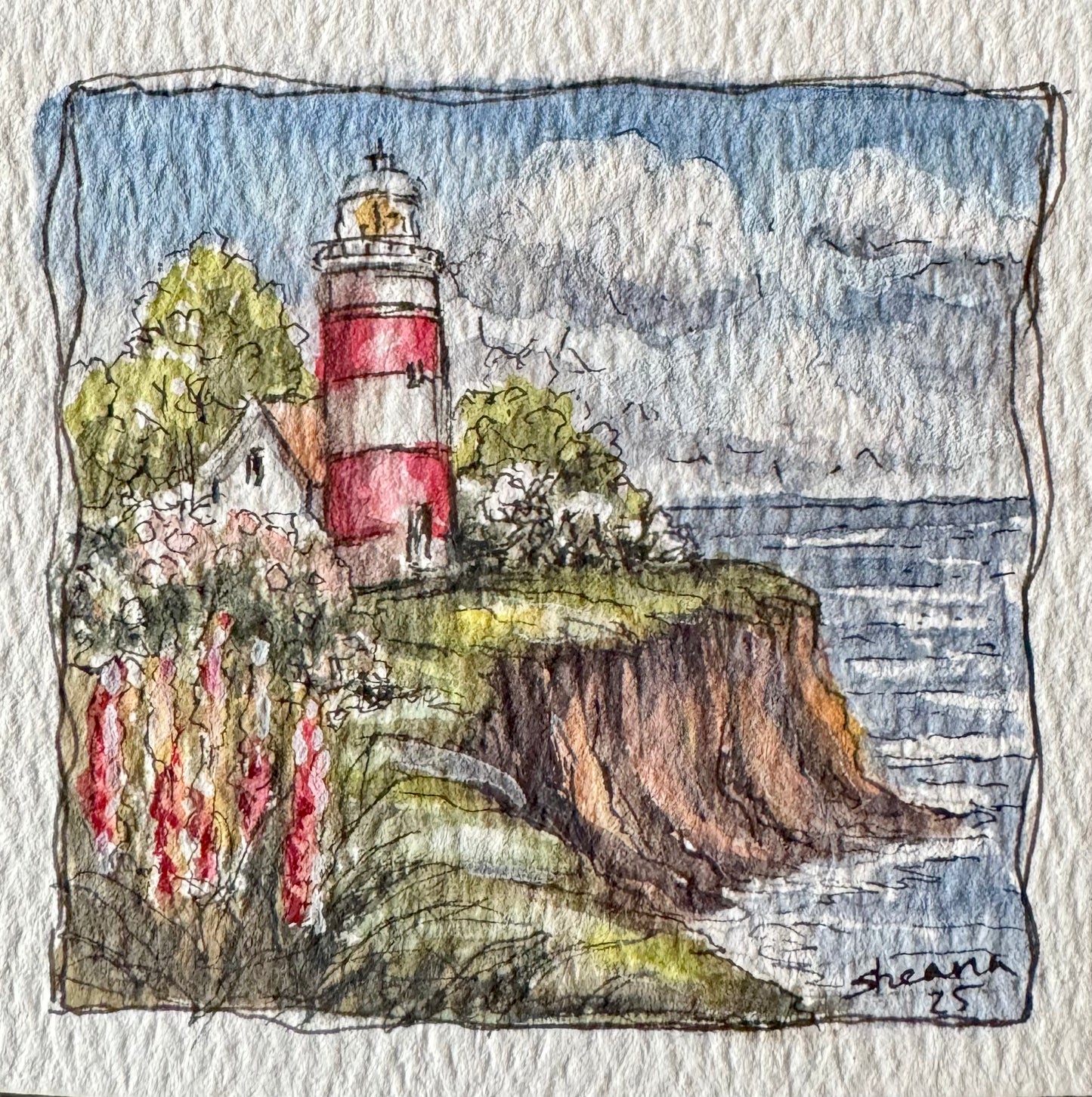 Hand-Painted Mini Originals by Sheena - Picturesque Lighthouse