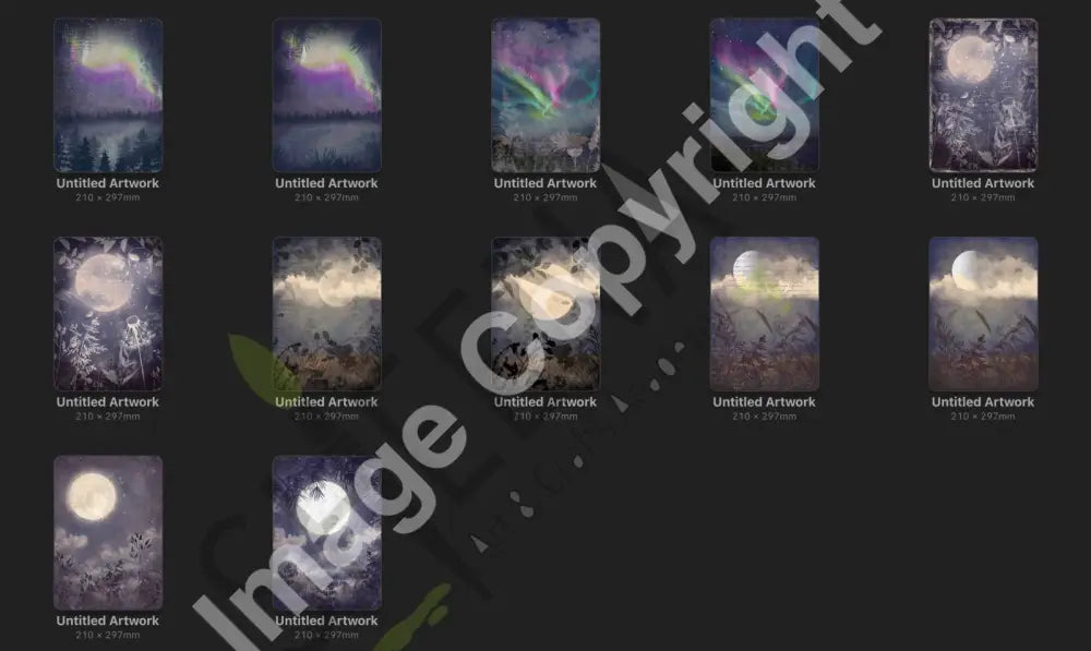 Bella Luna Backing Papers – Enchanted Moonlight Collection (12 Designs)