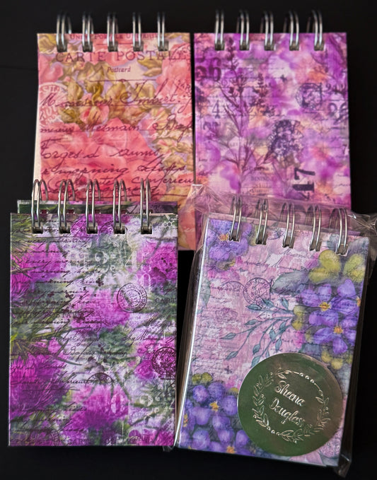 Handmade a7 Cotton Watercolour Sketchbook by Sheena - Bold Florals