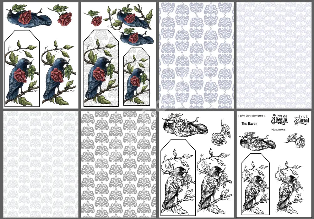 Feathers & Finery: An Exquisite Tag Ensemble Digital Image Suite