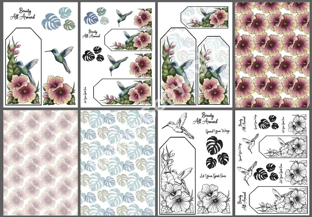 Feathers & Finery: An Exquisite Tag Ensemble Digital Image Suite