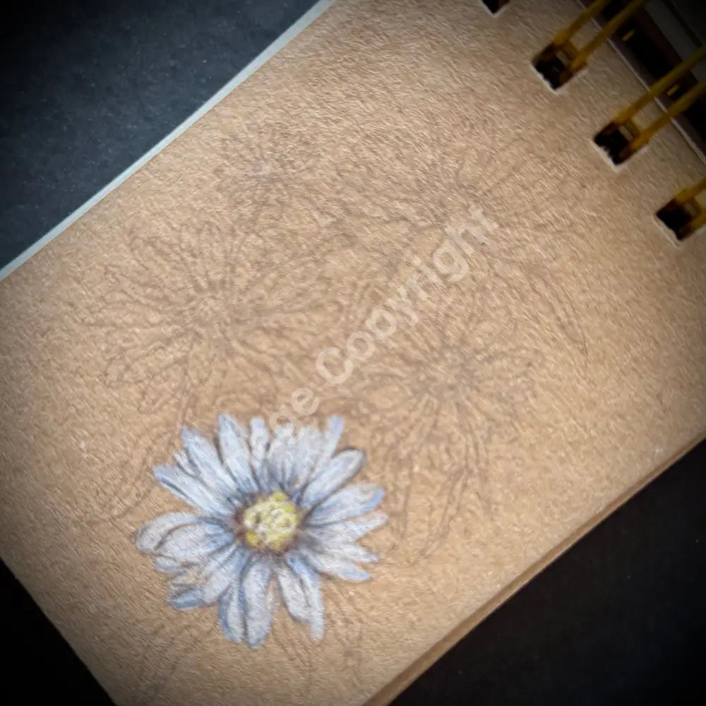 Sketchbook of Floral - a7 personalised shadow printed mixed media sketchbook