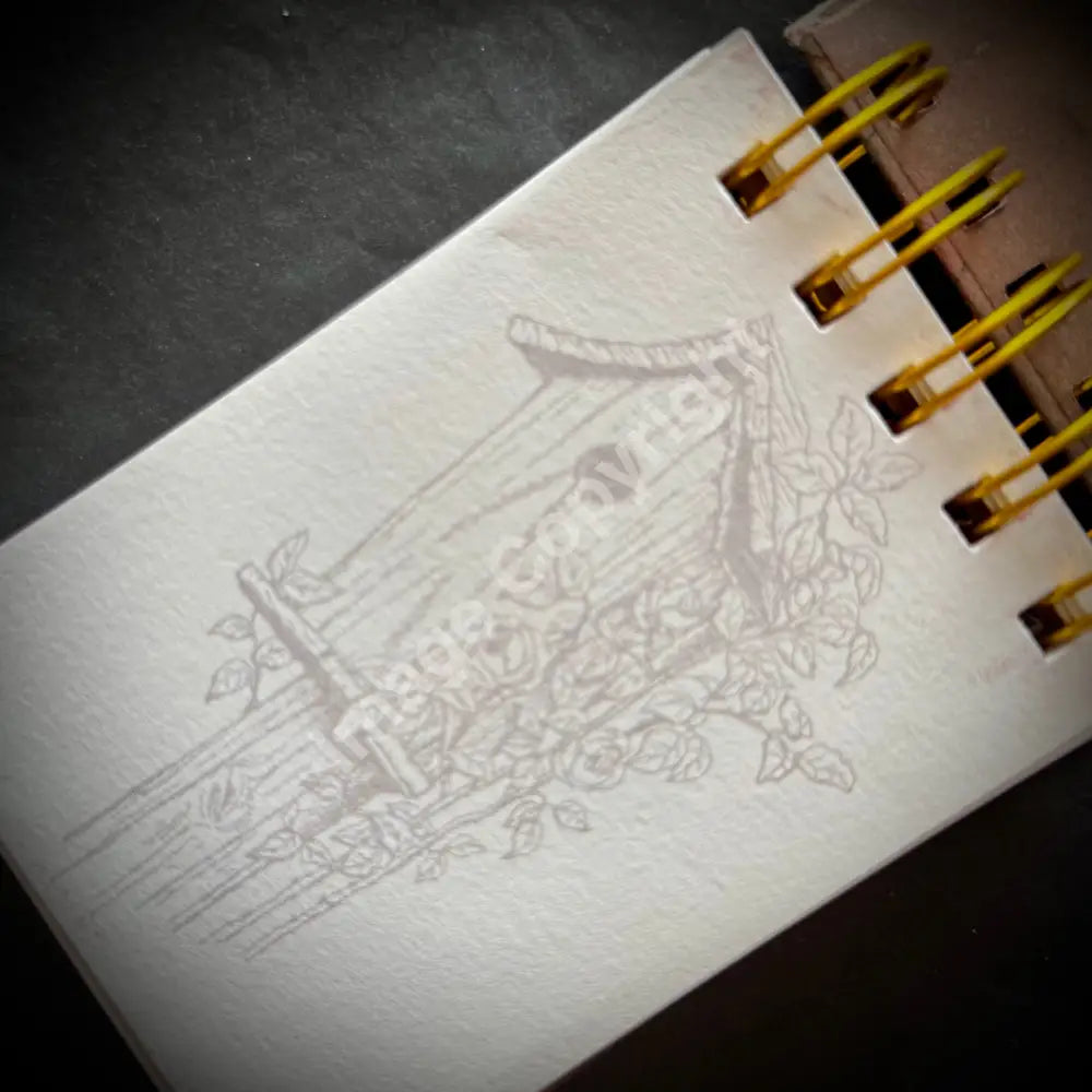 Sketchbook of Floral - a7 personalised shadow printed mixed media sketchbook