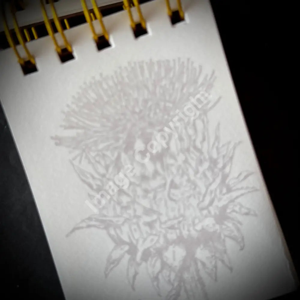 Sketchbook of Floral - a7 personalised shadow printed mixed media sketchbook