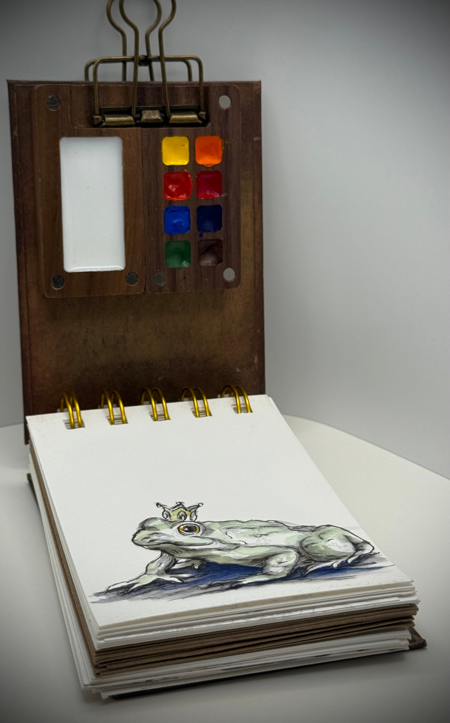 Compendium of Curious Sketches - a7 personalised shadow printed mixed media sketchbook