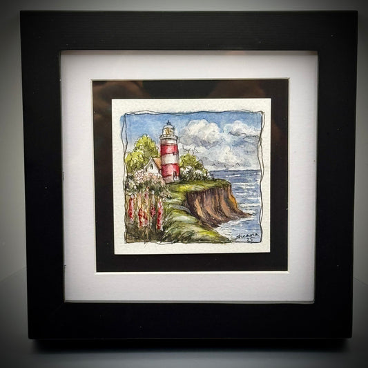 Hand-Painted Mini Originals by Sheena - Picturesque Lighthouse