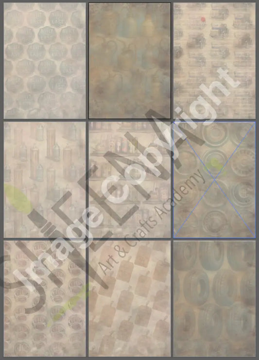Garage Grunge:Tooled Up! Digital stamp topper and paper collection.