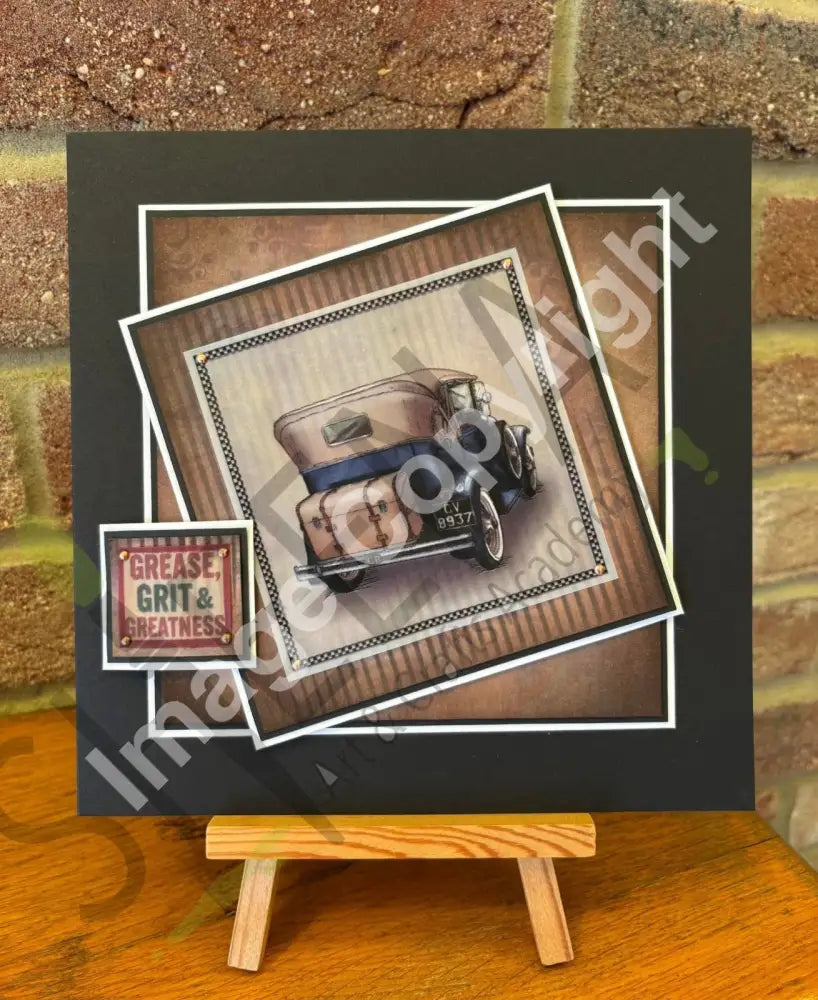 Garage Grunge:Tooled Up! Digital stamp topper and paper collection.