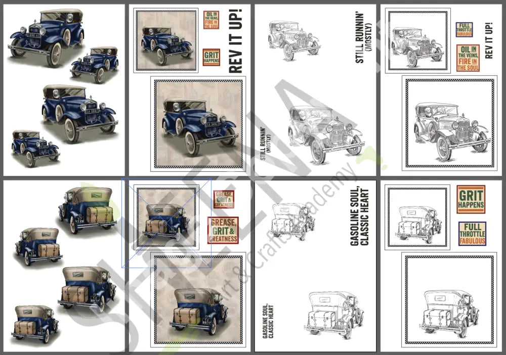 Garage Grunge:Tooled Up! Digital stamp topper and paper collection.